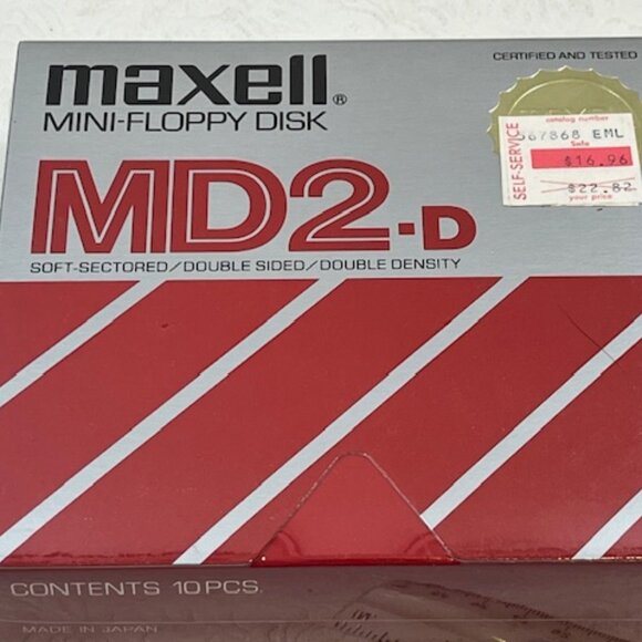 VTG Maxell Mini Floppy Disk MD2-D 10 Pieces Japan - Picture 3 of 6